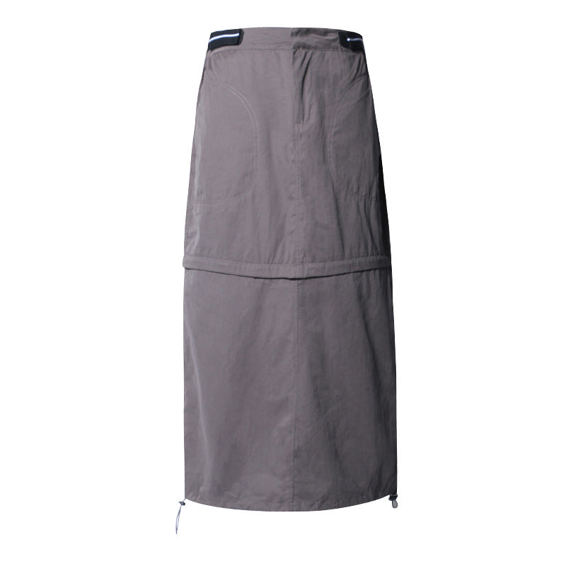 High Waist Detachable Two-wear Design Cargo Skirt in Dark Grey