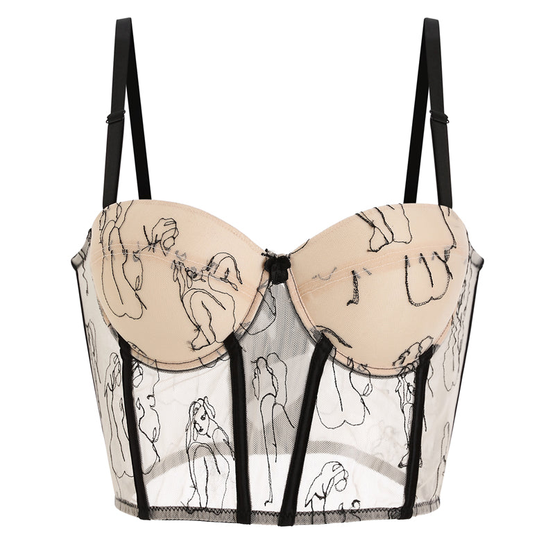 Secret d'Amour Sketch Lace Mesh Corset Top