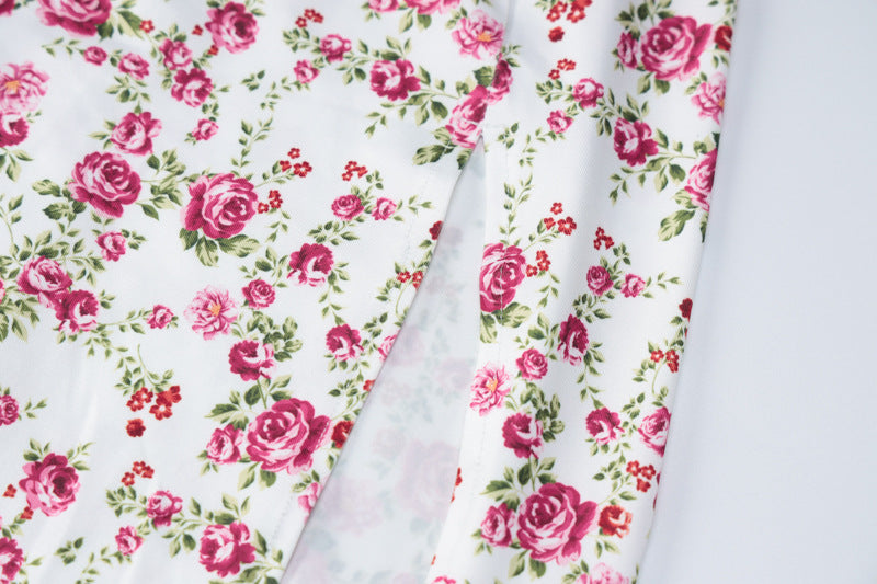 Countryside Summer Floral Print Midi Dress - Rose Garden